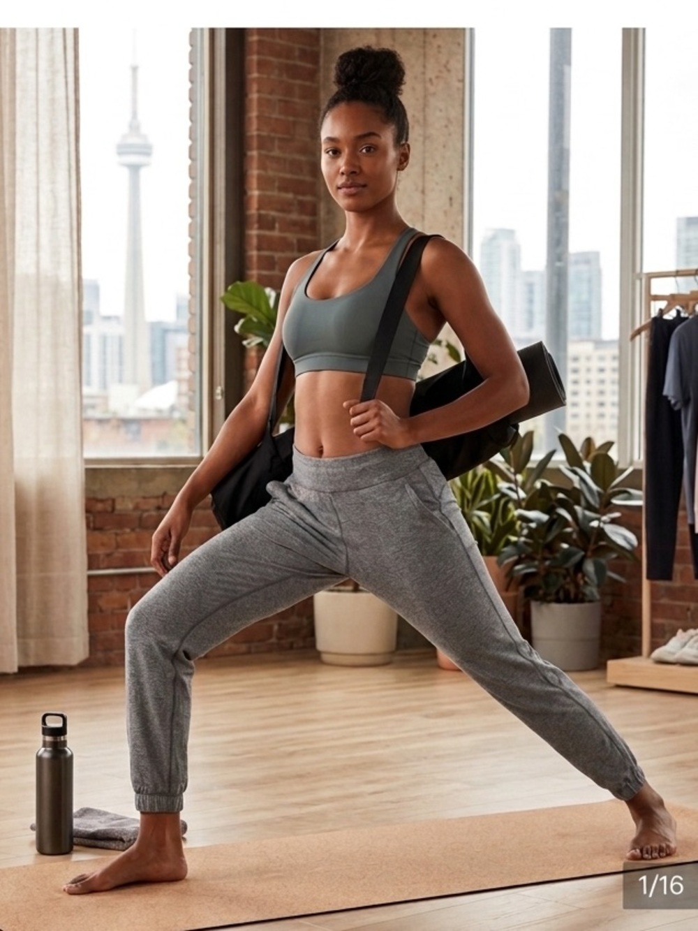Lululemon Sattva Pant lI
Heathered grey.  Size 4